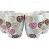 Kaffeebecher Herzen, 4er-Set