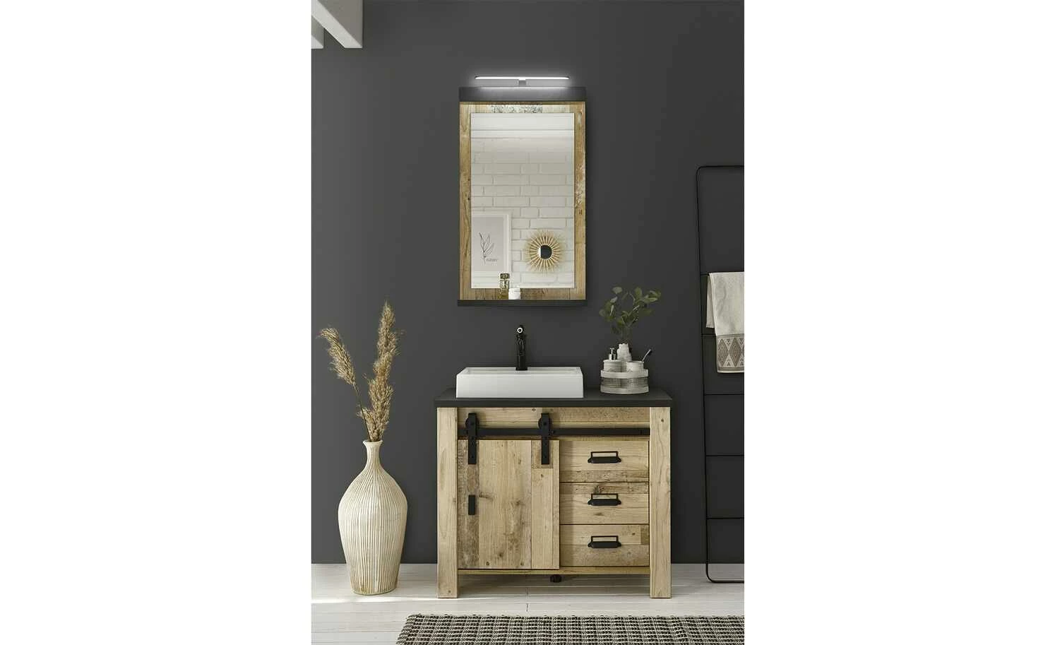 Spiegel mit Beleuchtung Sintra | Old Style hell (Nachbildung) / Anthrazit 4 Spiegel mit Beleuchtung Sintra | Old Style hell (Nachbildung) / Anthrazit – Bild 4