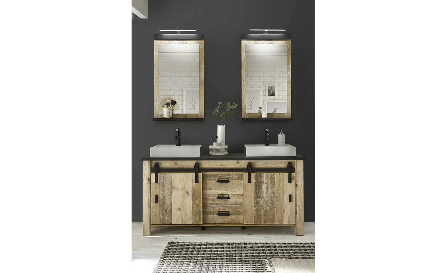 Spiegel mit Beleuchtung Sintra | Old Style hell (Nachbildung) / Anthrazit 3 Spiegel mit Beleuchtung Sintra | Old Style hell (Nachbildung) / Anthrazit – Bild 3